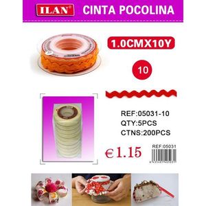 อิลัน ซินต้า โปโคลิน่าริบบิ้น 1.0 ซม.x10 หลา เทปตกแต่งงานฝีมือผ้าป๊อปลินสีส้ม - Product Image 3