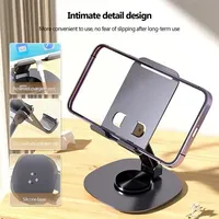 Support de Téléphone et Tablette Rotatif à 360 Degrés, Portable et Pliable, avec Angle Réglable pour Bureau