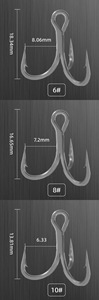Livraison gratuite ST41 Nouveau modèle à manche court inversé, antirouille, avec <span class=keywords><strong>hameçon</strong></span> triple renforcé 6x, pour leurres durs, jig, VIB, spinner, pièce de rechange - Product Image 6