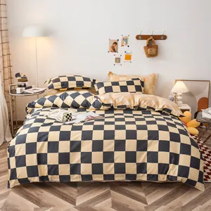 Wholesale High Quality Printed Cells Polyester Kids Bedding Set Duvet Cover Pillow Cover Fitted Sheet Bedsheet
