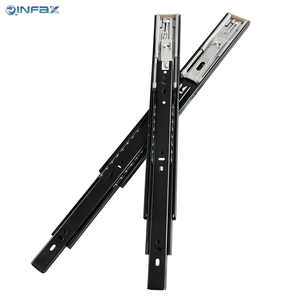 Gold <strong>Supplier</strong> Factory Wholesale 3 Section Extension Telescopic Guide <strong>Rail</strong> Runner Hydraulic Ball Bearing 45mm Drawer <strong>Slide</strong> - Product Image 1