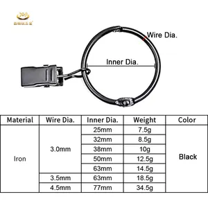 Xinhanrui Op Maat Multifunctionele Metalen Gordijnhaken Drapery Ringen Open Gordijnring Clip