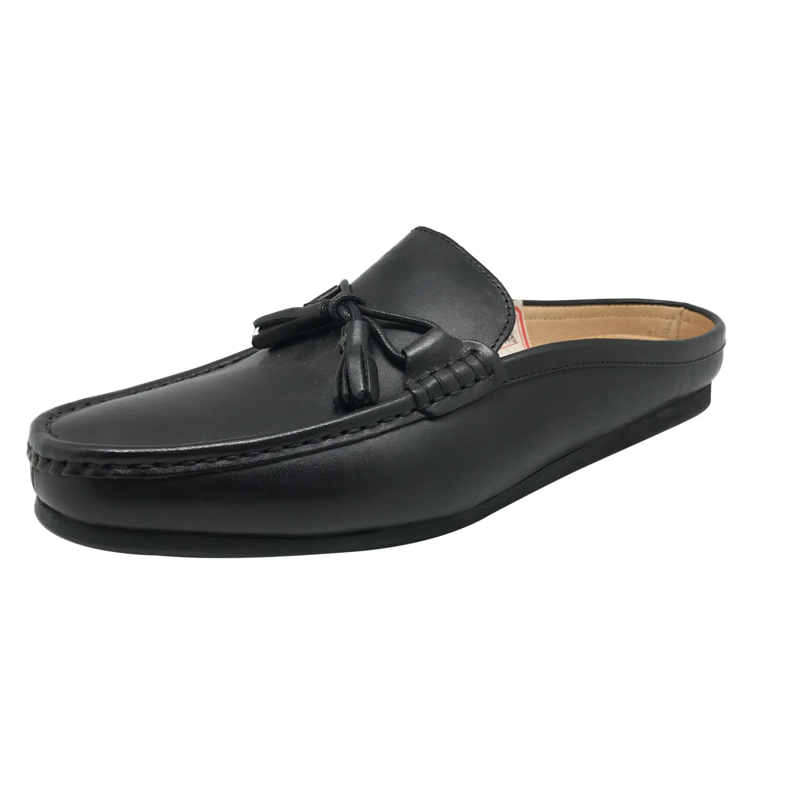 Italian Half Slipper Shoe Half Shoes Men Slip-On Genuine Leather Half Shoes For Men