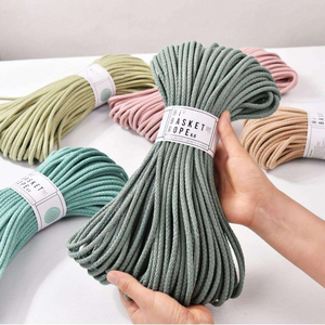 Cordon en <span class=keywords><strong>coton</strong></span> tressé en zigzag pour macramé, cordons pour paniers, cordes décoratives pour la couture à domicile, <span class=keywords><strong>corde</strong></span> à coudre pour paniers décoratifs - Product Image 1