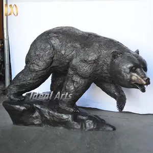 맞춤형 야외 회색곰 청동 조각