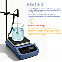 Agitateur magnétique chauffant infrarouge WEIAI 7 pouces 100-1500 tr/min 20L avec écran LCD numérique pour laboratoire de biotechnologie, cosmétique et chimie organique