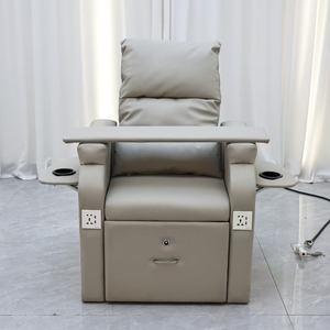Chaise de salon de beauté de haute qualité, luxueuse, réglable, électrique, pour pédicure, spa pour les pieds, massage, sans plomberie, avec bol portable - Product Image 4