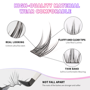Lông Mi Thiết Kế Mới Cá Nhân Lông Mi Cụm Lụa Khối Lượng Hàn Quốc Phân Đoạn DIY Cụm Lash Mở Rộng - Product Image 4