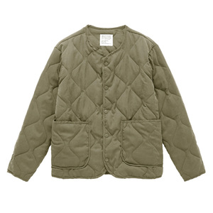 Cappotto a sbuffo trapuntato retrò da <span class=keywords><strong>uomo</strong></span> 100% <span class=keywords><strong>capispalla</strong></span> caldo con giacca da lavoro a rombi senza colletto - Product Image 1