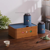Boîte cadeau en bambou pour thé et café, taille et logo personnalisés, avec boîtes intérieures en papier, emballage personnalisable pour thé et café