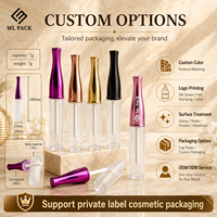 Tube à gloss vide personnalisé transparent en plastique avec bouchon à vis, emballage cosmétique pour rouge à lèvres et blush, vente en gros