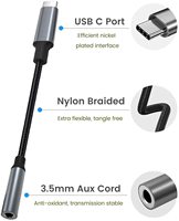 USB C auf 3,5mm Audio Kopfhörer anschluss Aux Kopfhörer Adapter Nylon Geflochtene DAC Chips AUX Adapter