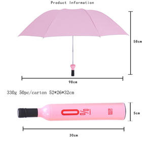 8K, оптовая продажа, 3-х складной зонт, недорогой дизайн, однотонный зонт, рекламный зонт для винных бутылок - Product Image 6