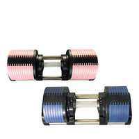 Ensemble d'haltères réglables en fonte cuite à la peinture pour entraînement complet du corps 36kg Logo personnalisé disponible Poignée moletée en acier peu encombrante