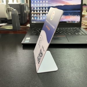 Dinamik QR kodu <span class=keywords><strong>NFC</strong></span> Google yorum restoranlar için standı PVC akrilik 13.56MHz <span class=keywords><strong>NFC</strong></span> menü masa Sticker sosyal ekran standı - Product Image 6