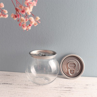 MAYSURE 330ml Rond pour canettes de boissons en PET avec couvercle à ouverture facile, sérigraphie pour champagne et soda