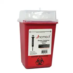 JCMED 510k conteneur médical jetable pour objets tranchants personnels cliniques rouge