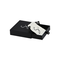 Boîtes cadeaux personnalisées haut de gamme noires pour bijoux, en carton avec lamination mate, tiroir coulissant pour bijoux, boucles d'oreilles, bagues, bracelets