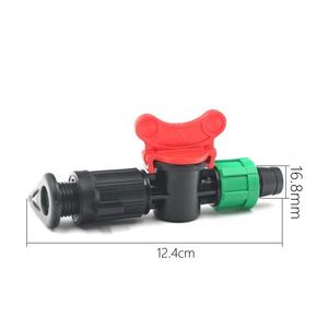 Cinta de riego por goteo para agricultura, Conector de tuerca de bloqueo de plástico, válvula de cinta Dn17 para manguera plana, tubo suave plano - Product Image 1
