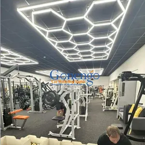 Premium Eyes-Friendly Diy Assembled Decorative Hexagonal Led Gym Hanging Lights