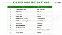 Mini laser à fibre JQ 6060, puissance optionnelle 1500W, 2000W, 3000W, utilisé pour la découpe de précision de matériel et la fabrication d'échantillons publicitaires en métal