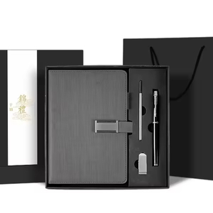 2026 Custom Luxury Business Office Stationery Diary Pu Leather Magnet Journal <b>Notebook</b> Metal <b>Pen</b> Refill Gift <b>Set</b> With Box - Product Image 1