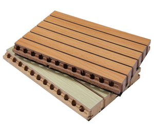 Pannelli acustici moderni in legno scanalati pannelli di parete fonoassorbenti per la scuola Auditorium chiesa teatro uso in poliestere-per - Product Image 1