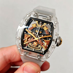 RM High-Quality Luxury Samurai Transparent Skeleton Crystal Case Men is <b>Automatic</b> Mechanical Watch – Premium Casual Sport Wateis - Product Image 5