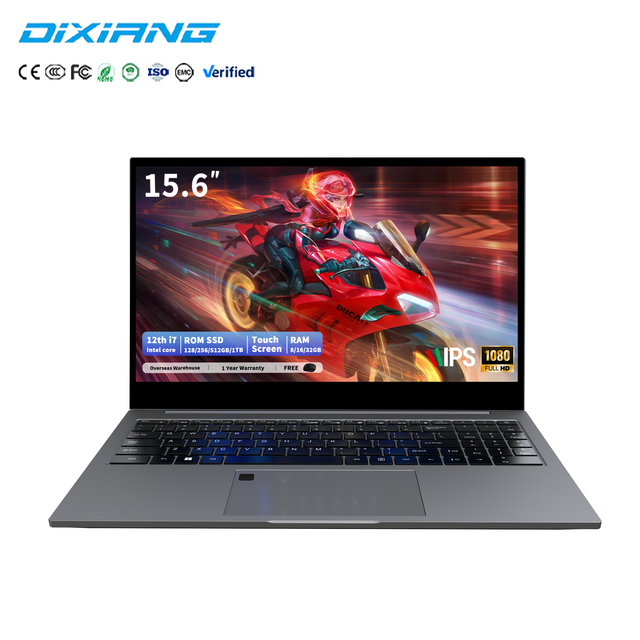 Factory Wholesale New 12th Gen Intel Core I7 15.6" Touch Screen Metal Laptop with IPS Display English Keyboard 32GB RAM 1TB SSD