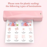 Couleur rose A4 A5 A6 Taille Photo Documents Carte Thermique Froid Bureau Personnel Petite Machine À Plastifier