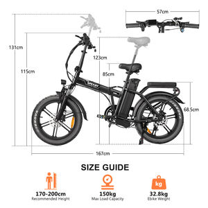Vélo électrique pliable au meilleur prix, vélo électrique pliable Q30 conforme à la norme européenne, 250W, autonomie de 40 km, 20 pouces, 48V, 15.6AH, Fatbike pour les trajets urbains et courts - Product Image 4