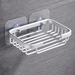 YOTO Space Aluminum <strong>Soap</strong> <strong>Holder</strong> with Drainage Square Design Punch-Free Wall-Mounted for Bathroom Laundry Cabinet Balcony - Product Image 6
