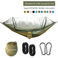 Hamac de parachute pliable portatif avec la tente extérieure de hamacs de filet de moustiquaire avec le poteau de soutien