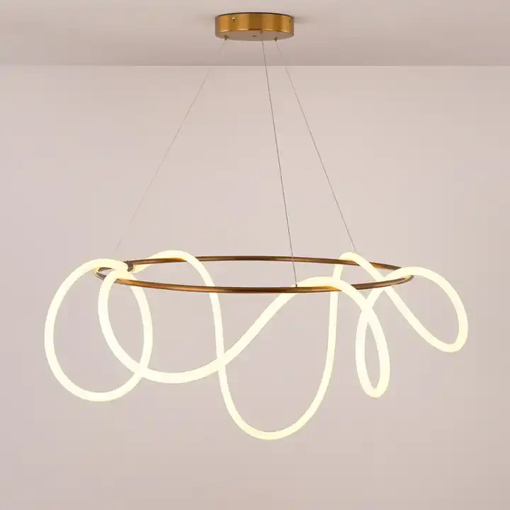 Moderne Hanglamp Led Ronde Nordic Siliconen Kroonluchter Decoratief Goud Luxe Verlichtingsarmaturen