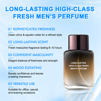 Parfum de luxe pour hommes avec eau de parfum de haute qualité pour hommes, agrumes, épices boisées, musc, herbes, longue durée