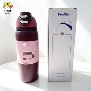 Vaso Deportivo Personalizado de Acero Inoxidable Color Rojo Vino, Aislado al Vacío de Doble Capa, con Asa, Gran Capacidad, para Uso en Exteriores - Product Image 1