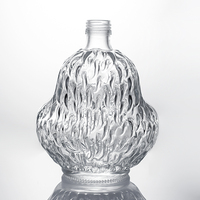 Bouteilles en verre personnalisées de luxe en forme de visage d'animal avec bouchon à vis et décalcomanie pour Vodka Whisky Brandy Gin Tequila Rhum XO