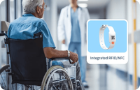 Bracelet médical programmable avec suivi en temps réel, classé IP67, RFID, NFC, BLE 5.0, bracelet portable