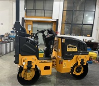 1500kgs Double tambour entraînement vibrant rouleau compresseur asphalte Double tambour Vibration compacteur avec pompe hydraulique Poclain