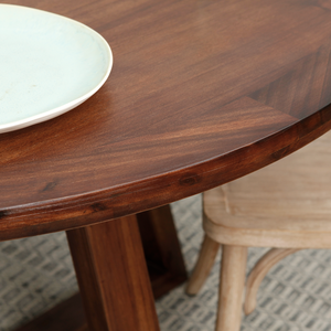 Oem Đương Đại Mộc Mạc hiện đại vòng tròn bàn ăn đồ nội thất gỗ mở rộng cho kinh nghiệm ăn uống độc đáo trong nhà bếp - Product Image 4