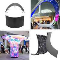 Pantalla Curva RGB P1.53 P1.86 P1.875 P2 P2.5 P3 P4 P5, Panel Plegable, Módulo de Pantalla LED Flexible y Suave para Exposiciones