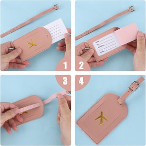 Tùy chỉnh in ủng hộ đám cưới Logo du lịch hãng hàng không Vali Trống cá nhân thẻ tên Dây đeo PU Da Hành Lý tag - Product Image 4