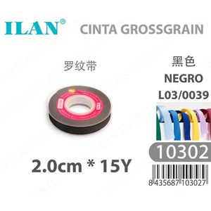 Nastro Grosgrain Ilan 2.0cm 15Y Nero per Artigianato - Product Image 3