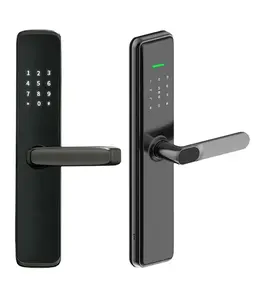 Fechadura de porta de madeira anti-roubo com impressão digital para casa/apartamento/fechadura com código inteligente, fechadura com cartão de crédito inteligente para hotel, aluguel de quarto