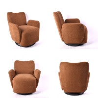 Fauteuil pivotant d'appoint, fauteuil barillet, fauteuil rond individuel, fauteuil lounge moderne, vente en gros pour salon, chambre, hôtel, lecture