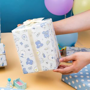 MAYPLUSS Baby <b>Wrapping</b> <b>Paper</b> 17Inch X 16.5Feet Blue Boy Snapsuit Bottles Design For Baby Shower First Birthday - Product Image 4