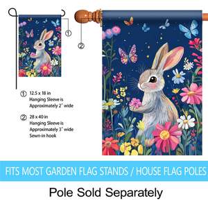 Venta al por mayor personalizada de 30x45 Bandera de jardín de Pascua de gama alta Impresión digital Logos Decoración de patio basada <span class=keywords><strong>en</strong></span> los <span class=keywords><strong>dibujos</strong></span> proporcionados - Product Image 3