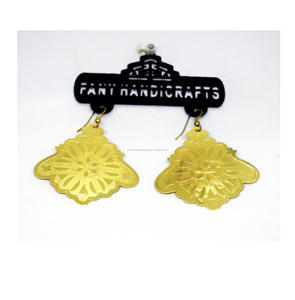 2027 Californie été conceptions bijoux martelé Texture bombée vert perles de rocaille boucles d'oreilles fleur traditionnelle boucles d'oreilles or - Product Image 5