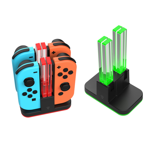 Joy-Con 4-In-1 Charging Dock with RGB Ambient Lighting and Wired Controller Charger Station for Nintendo Switch / Switch OLED