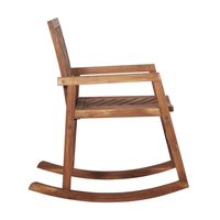 Fauteuil à bascule classique en bois d'acacia massif couleur naturelle pour jardin, patio, plage, restaurant, cour et balcon (vente en gros)